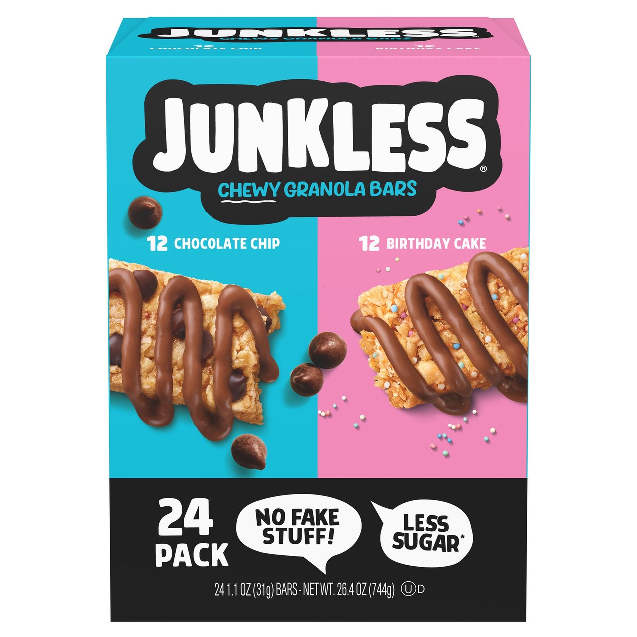 Junkless Chewy Granola Bar Variety Pack, 24 Bars / 1.1 oz Each (1.65 lb) - Image 1