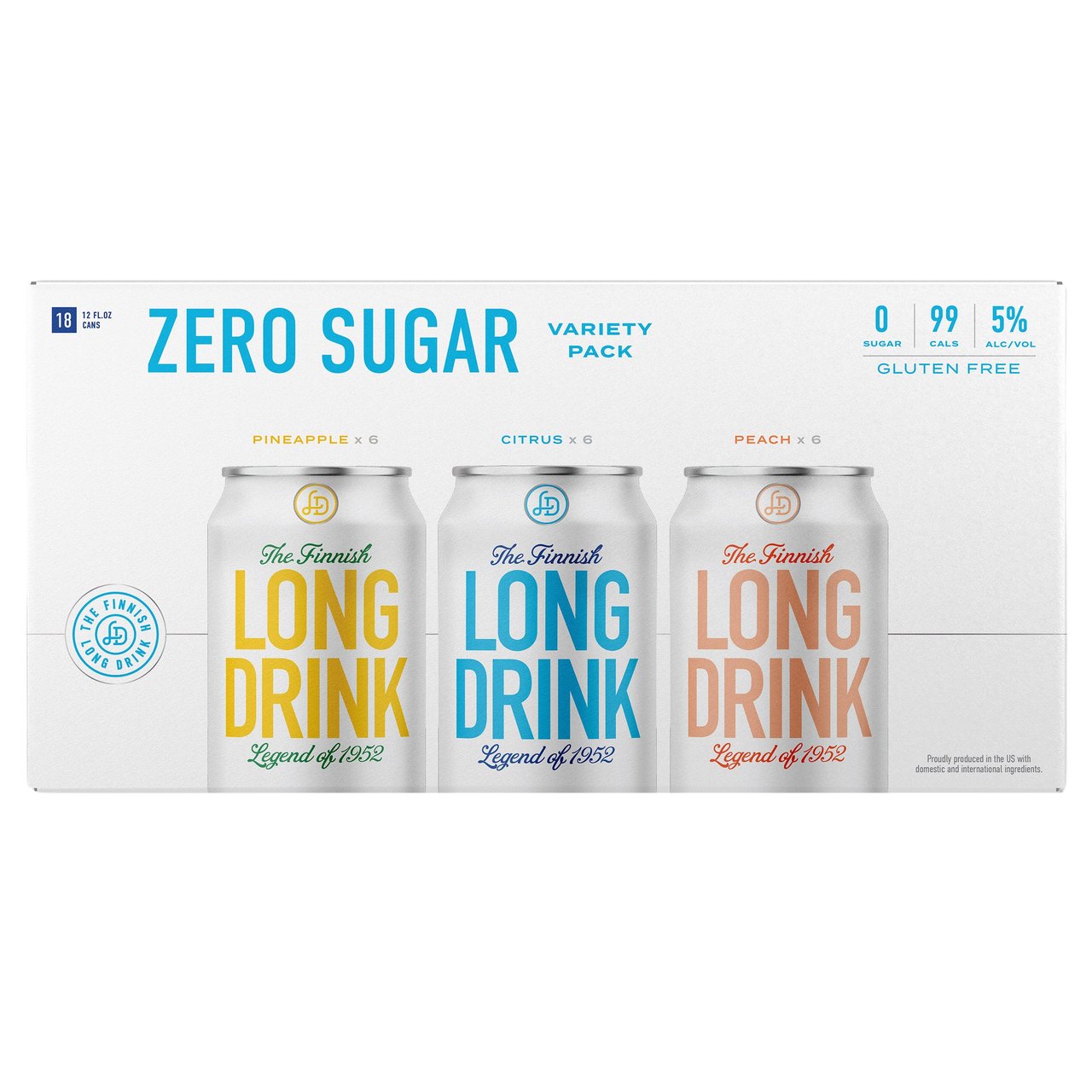 The Finnish Long Drink Zero Sugar Variety Pack, 18/12 oz Cans - Image 1