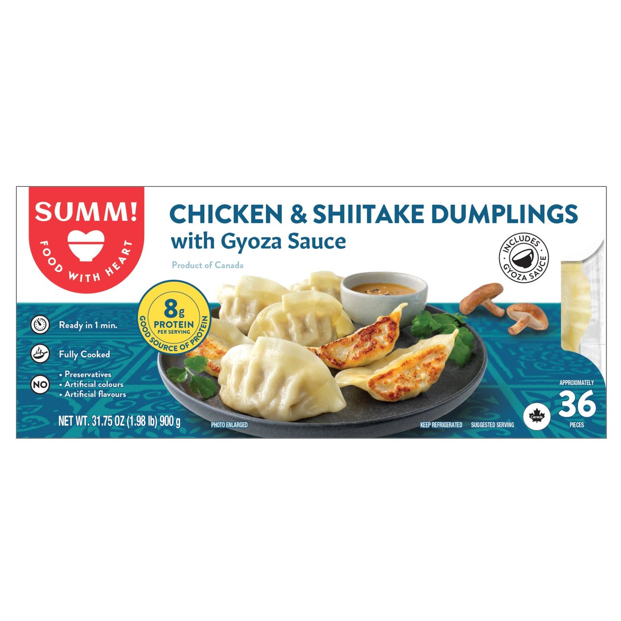 SUMM! Chicken & Shiitake Dumplings with Gyoza Sauce, 31.75 oz - Image 1