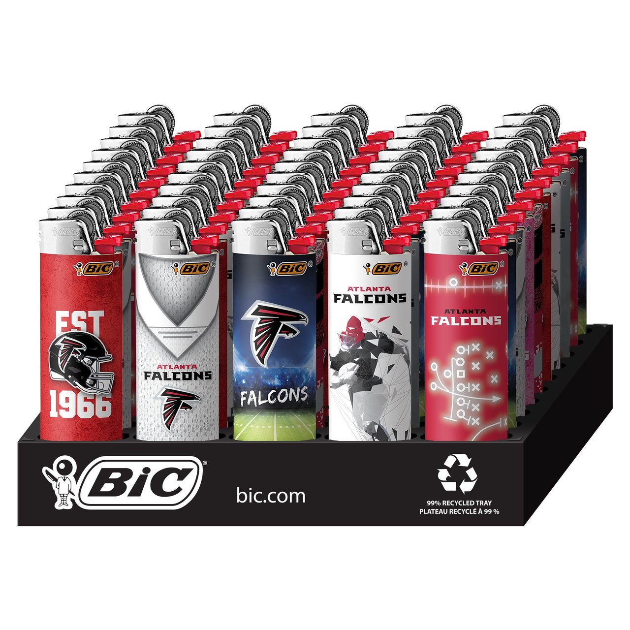 BIC Lighters NFL Atlanta Falcons 50 CT Tray