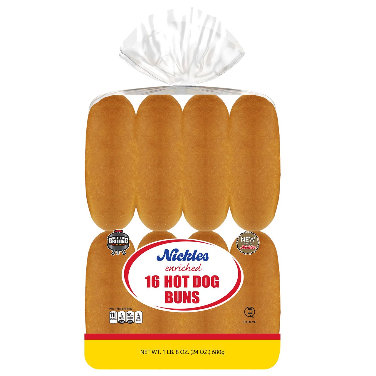Nickles Bakery Hot Dog Buns 16 Count Package - Image 1