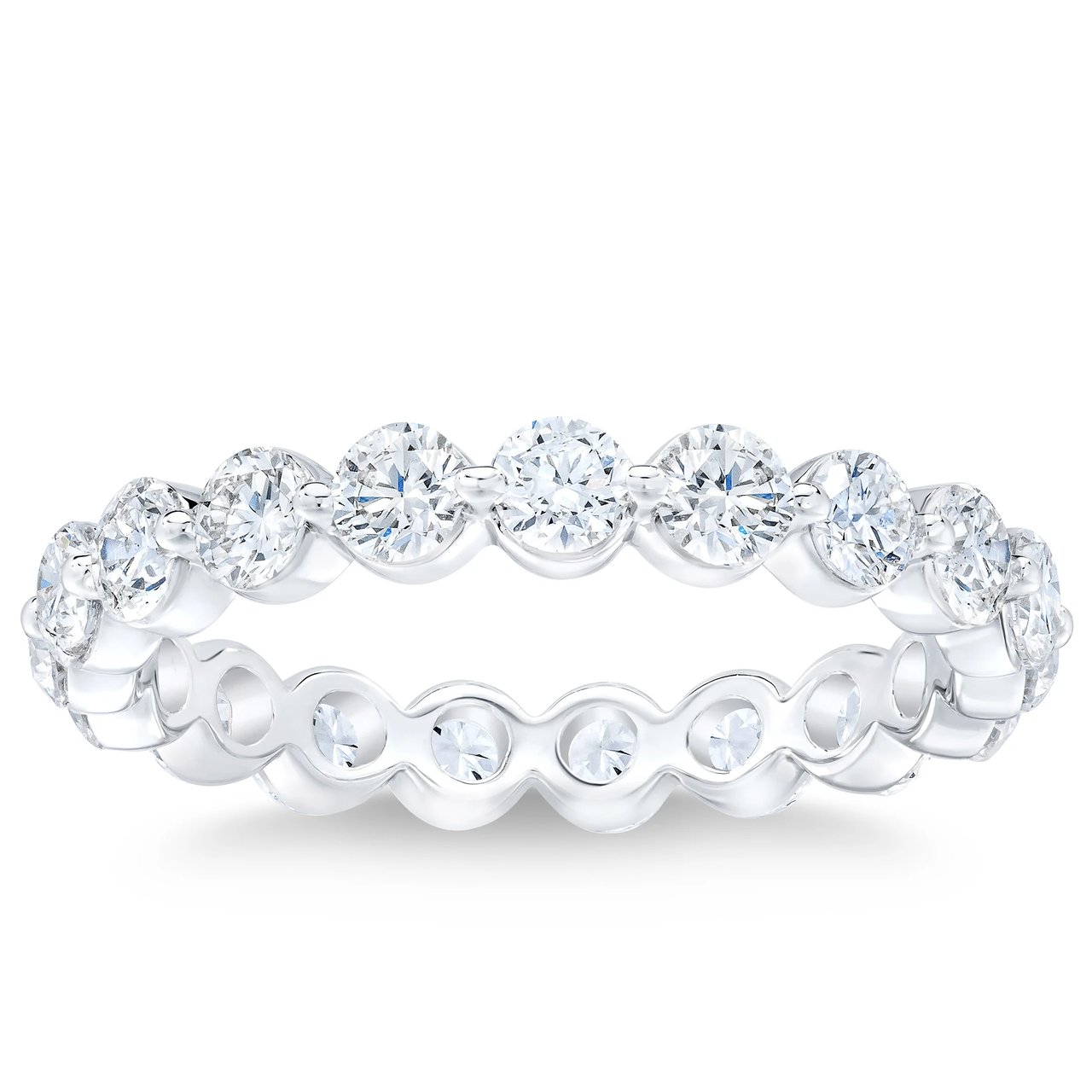 14kt White Gold VS2 Clarity G Color 2.00 CTW Round Brilliant Diamond Eternity Band - Image 1