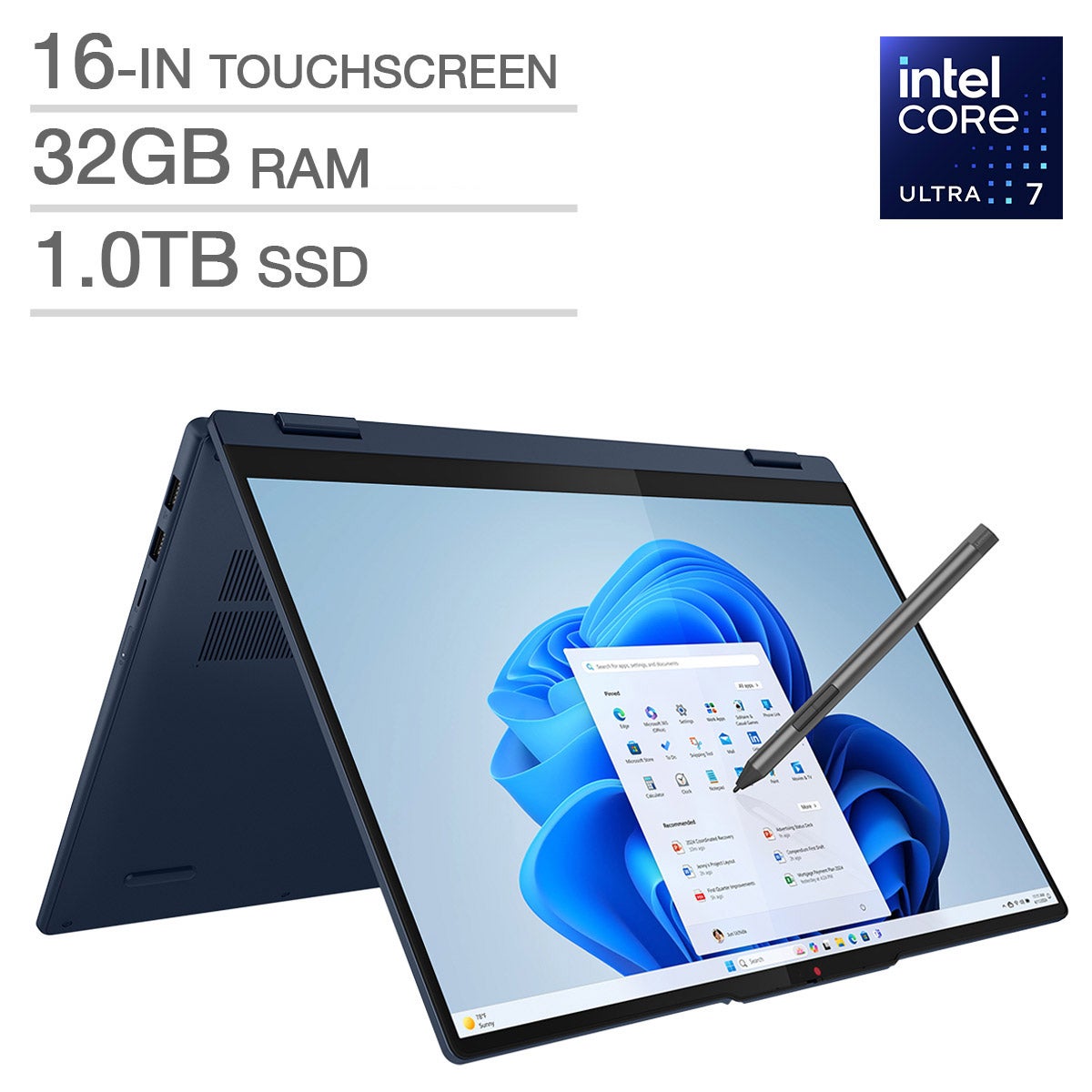 Lenovo IdeaPad 5i 16" 2-in-1 Touchscreen Laptop - Intel Core Ultra 7 255U, 32GB RAM, 1TB SSD - Image 1