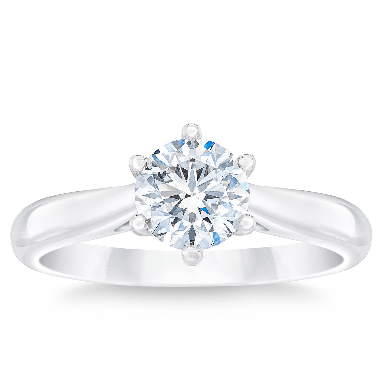 1.30 CT Round Brilliant Platinum Solitaire Ring VS2 "G" Color - Image 1