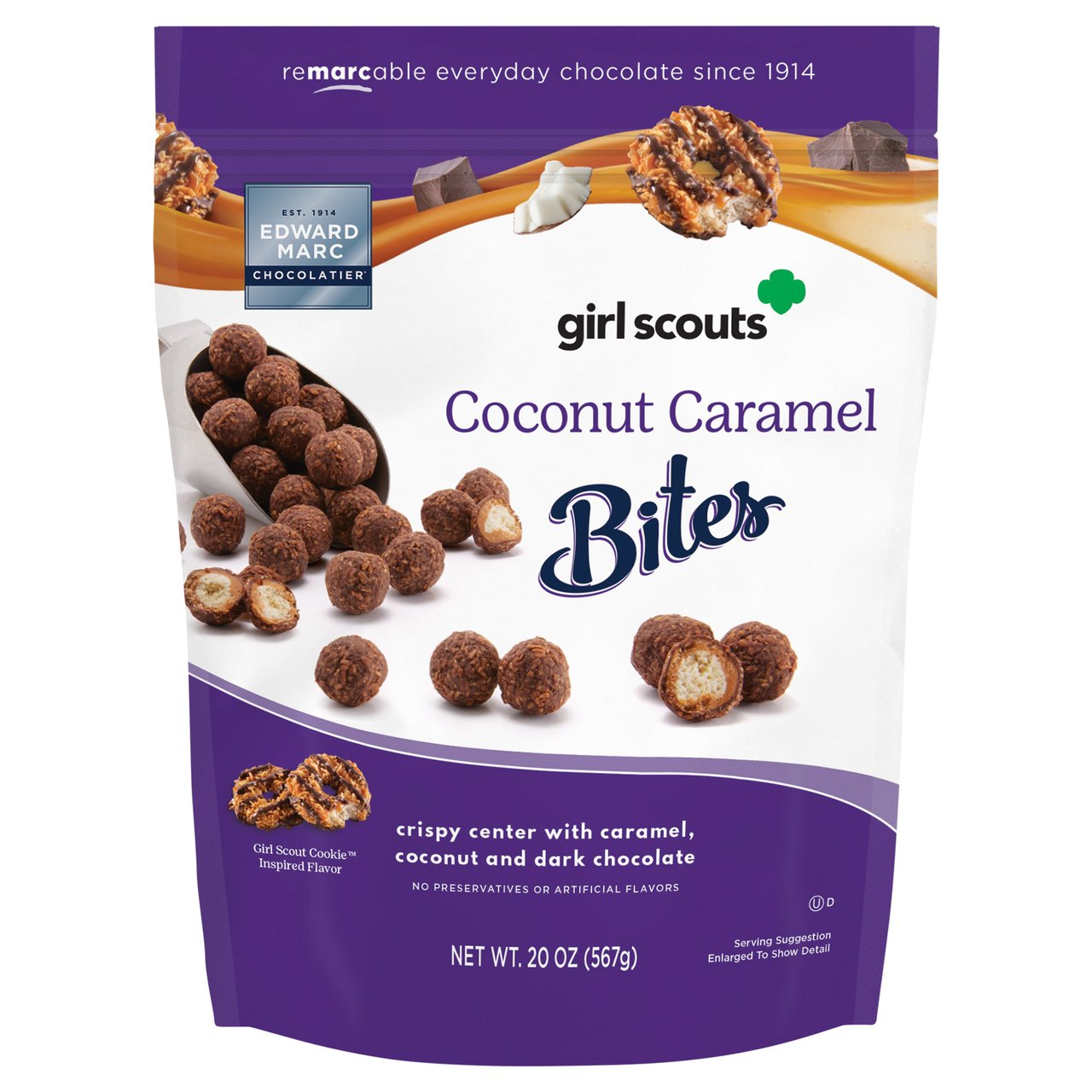 Edward Marc Girl Scouts Coconut Caramel Bites 20 oz - Image 1