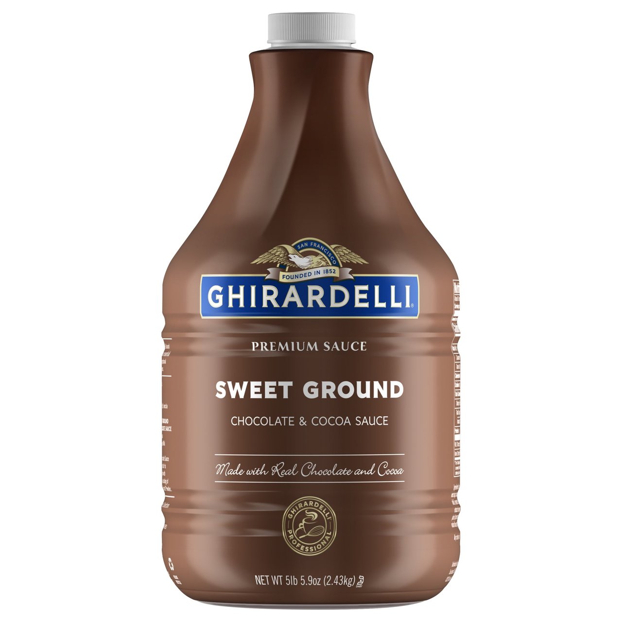 Ghirardelli Sweet Ground Chocolate & Cocoa Sauce Pump Bottle 87.7 oz - Image 1