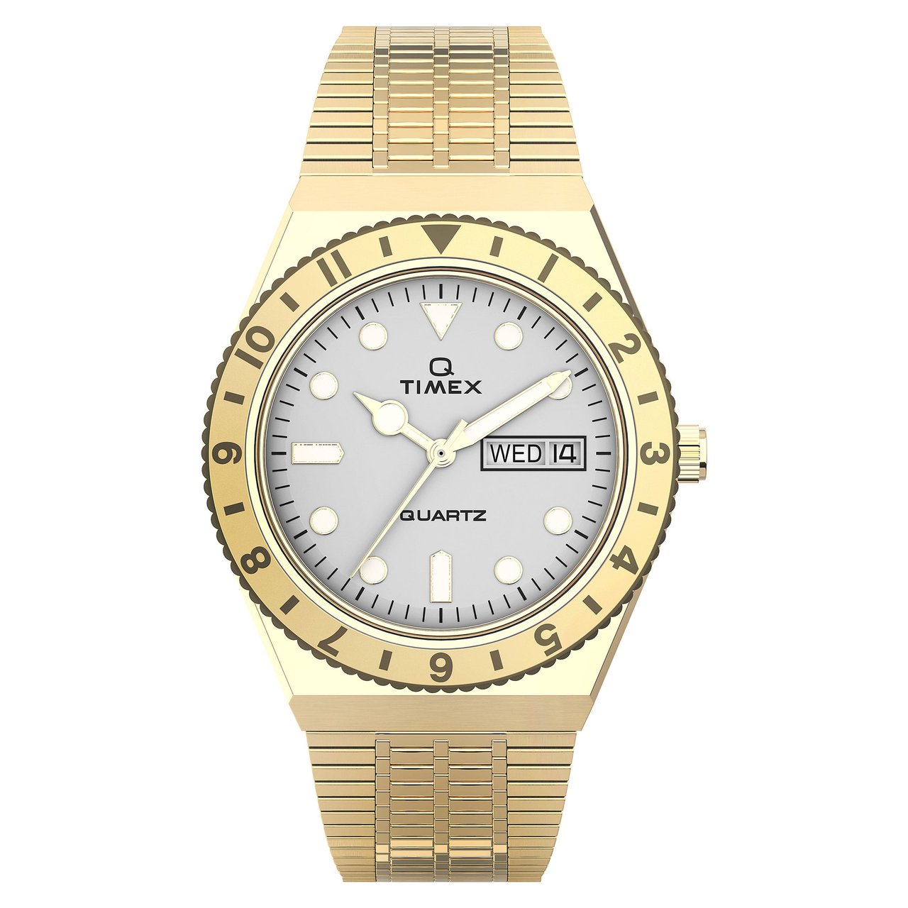 Timex Q Gold-Tone Case Quartz Ladies Watch - Image 1