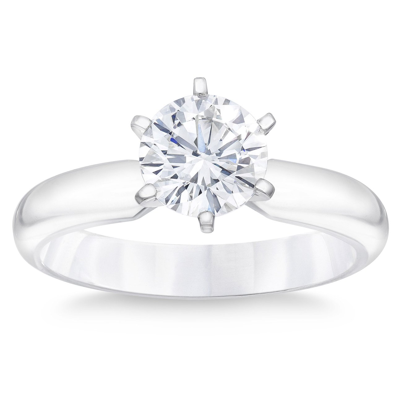 1.06 CT Round Brilliant Platinum Solitaire Ring VVS2 "G" Color - Image 1