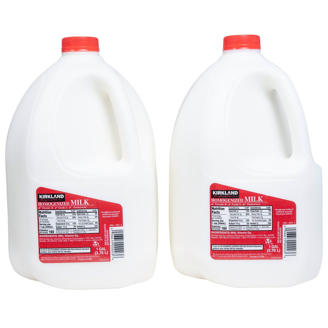 Kirkland Signature Whole Milk, 2 Pack of 1 Gallon (#2) - $4.64 (down ...