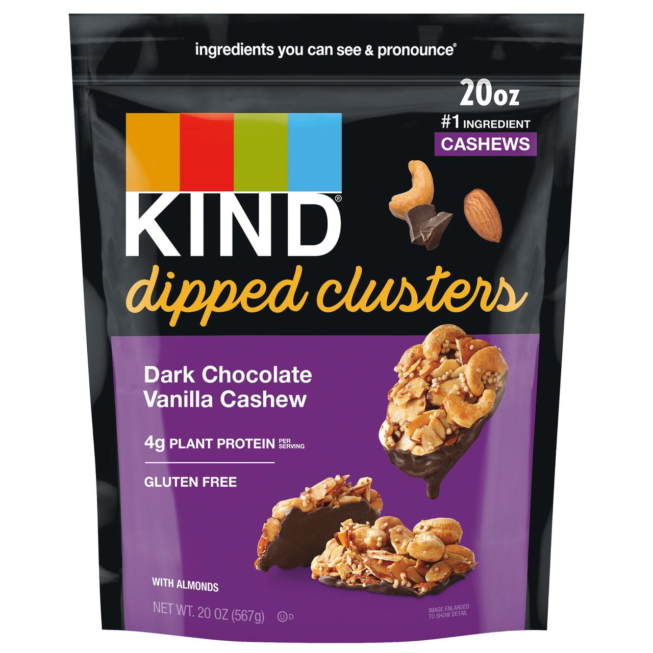 KIND Dark Chocolate Vanilla Cashew Cluster 20 Ounces - Image 1
