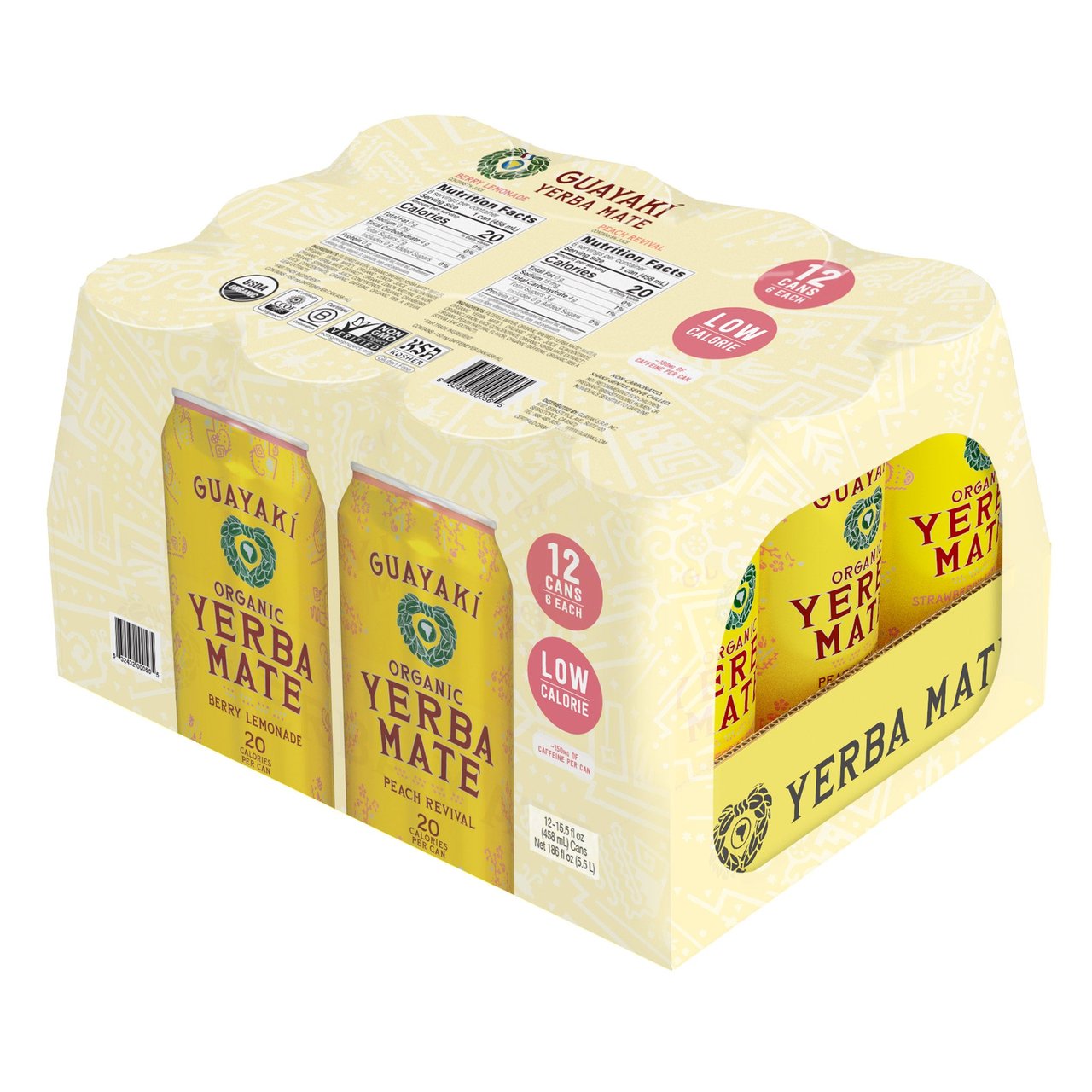 Organic Guayaki Low Calorie Yerba Mate Variety Pack, 12-Pack, 15.5 oz Each - Image 1