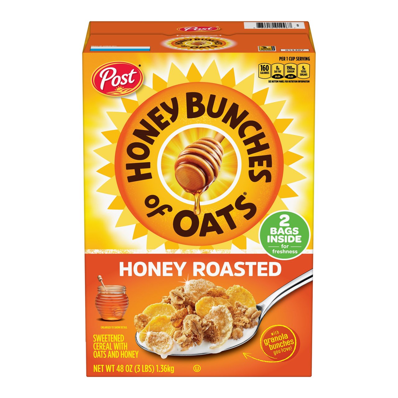 Honey Bunches of Oats Honey Roasted 48 Ounces (3 lbs) - Image 1