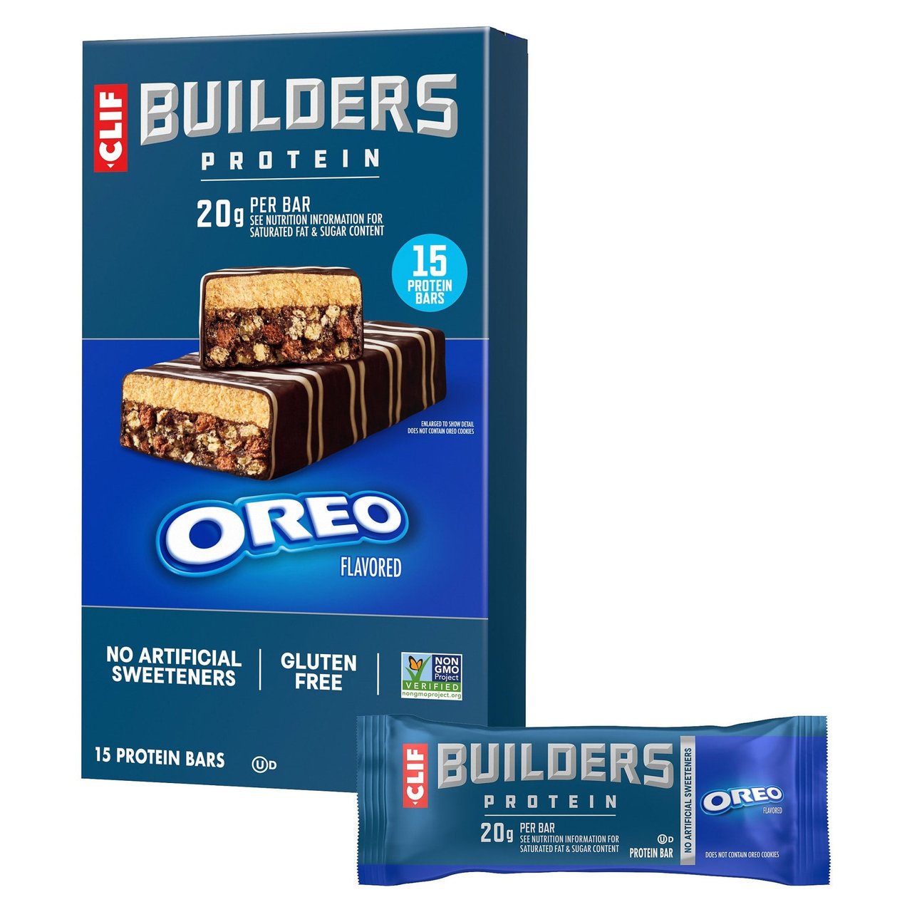 Clif Builder's Protein Bar, Oreo Flavor, 15 Count, 2.4 oz - Image 1