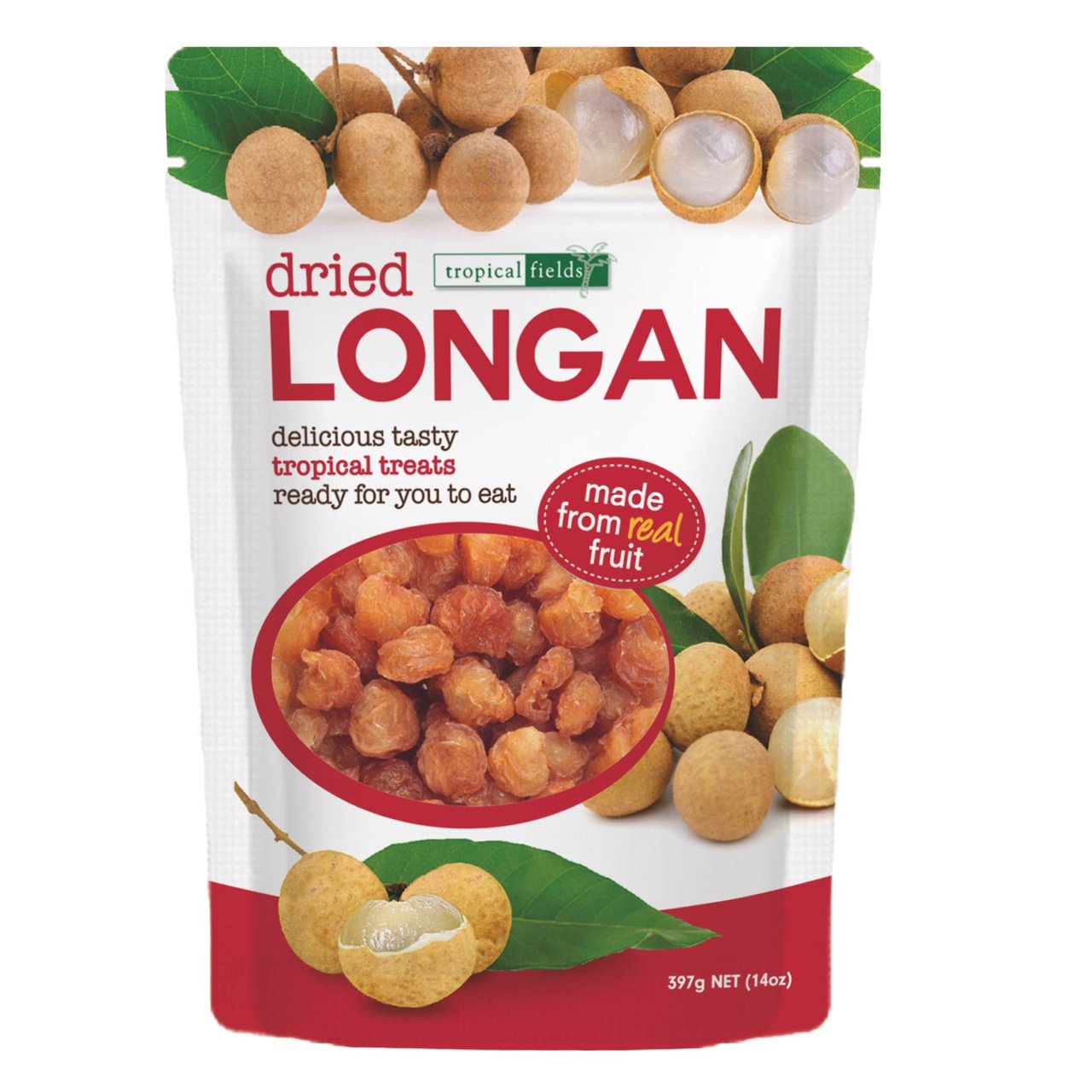 Tropical Fields Dried Longan 14 oz - Image 1