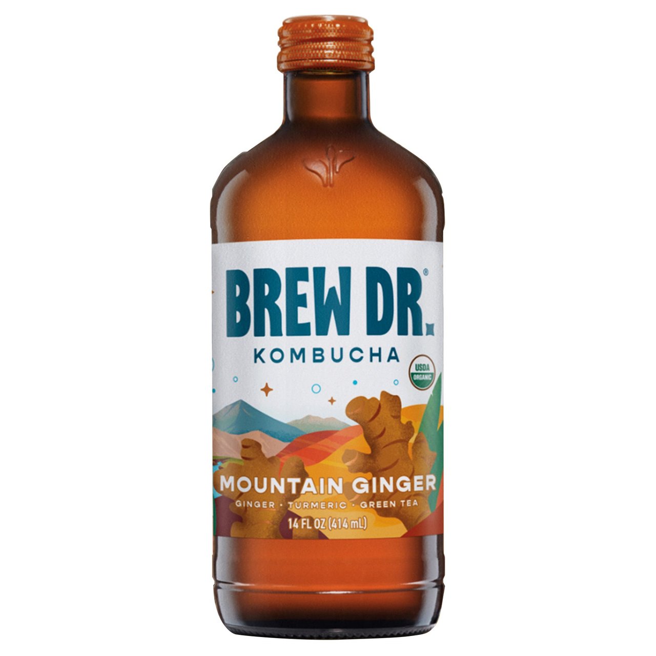 Brew Dr. Kombucha Mountain Ginger, 12 x 14 FL OZ - Image 1