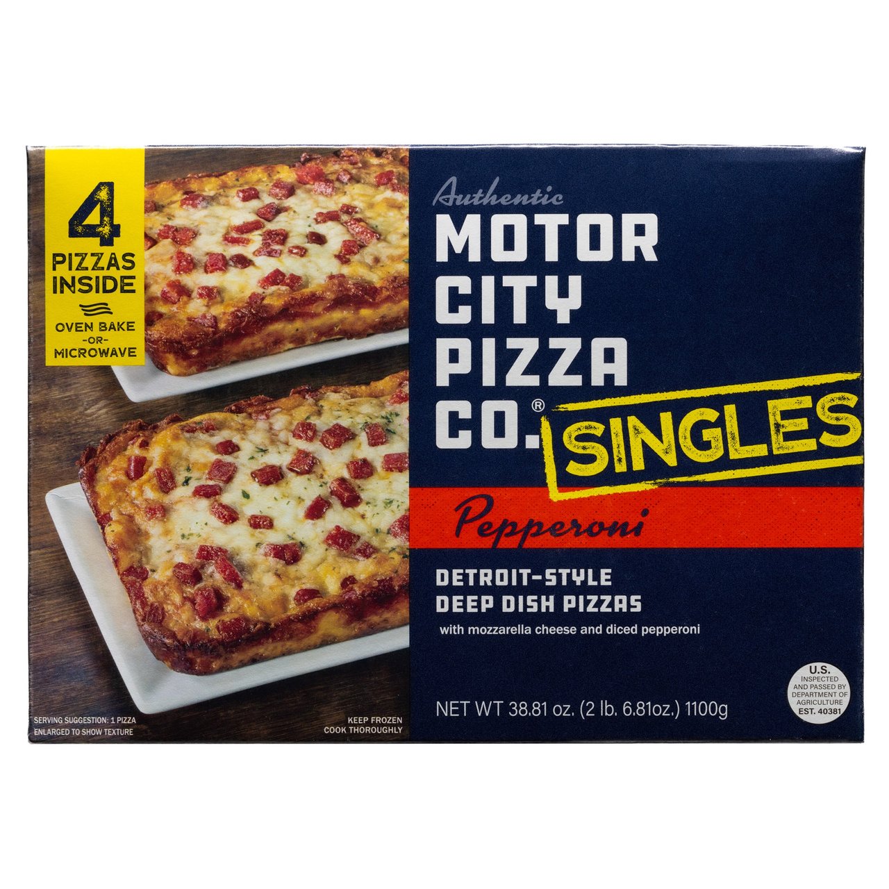 Motor City Pizza Co. Single Serve Pepperoni, 4 Count Box - Image 1