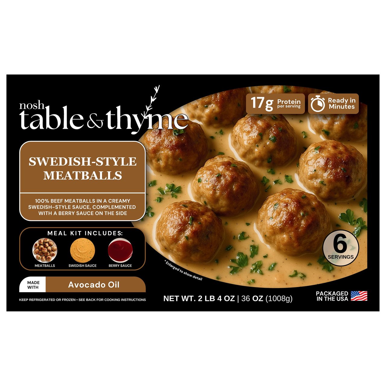 Nosh Table & Thyme Swedish-Style Meatballs 36 oz - Image 1