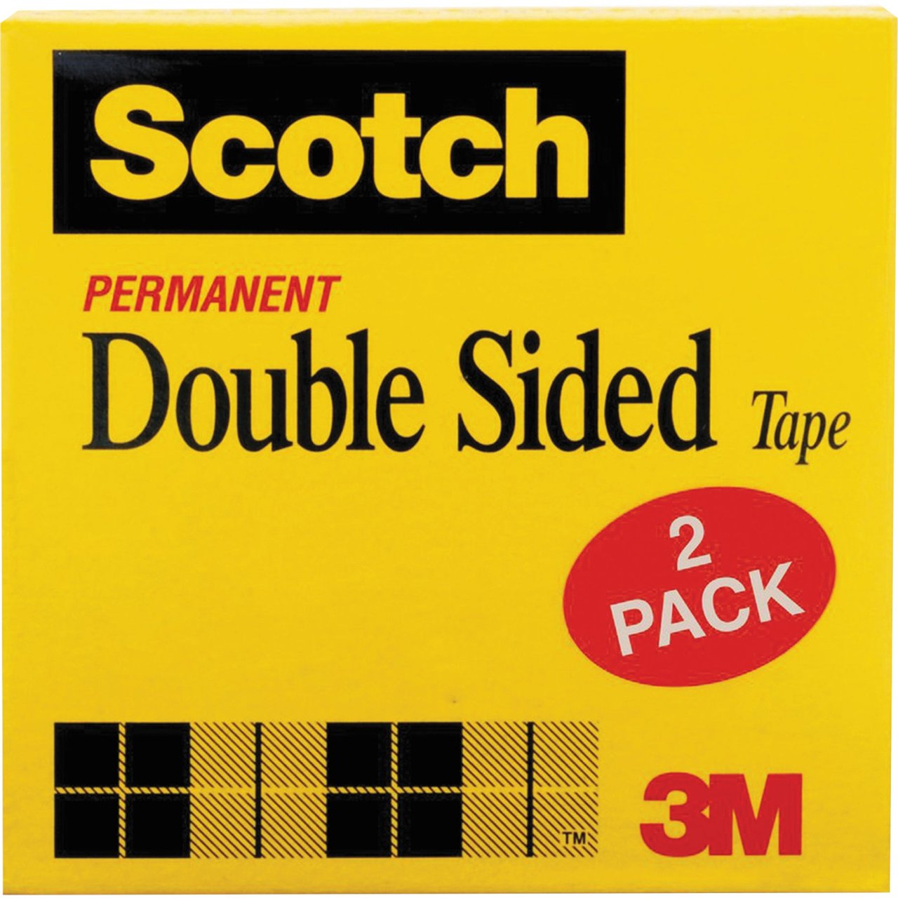 Scotch 665 Double-Sided Tape, 1/2" x 900", 1" Core, Clear, 2-Pack - Image 1