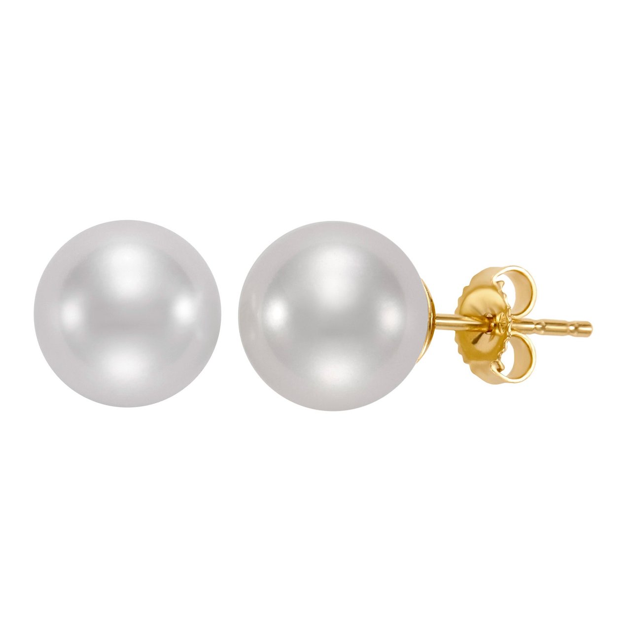 14kt Yellow Gold Freshwater Cultured Pearl 9-10mm Stud Earrings - Image 1