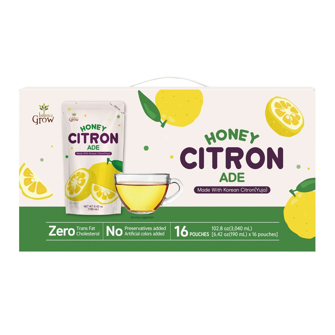 Balance Grow Honey Citron Ade, 16 × 6.4 oz (3.2 qts) - Image 1