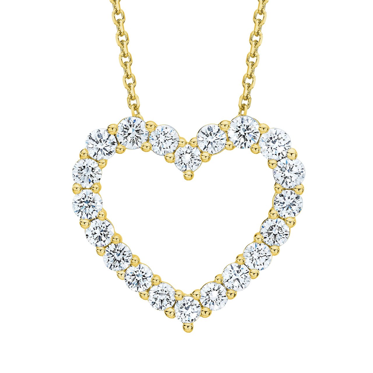 14kt Yellow Gold VS2 I 1.0 CTW Round Diamond Heart Necklace - Image 1