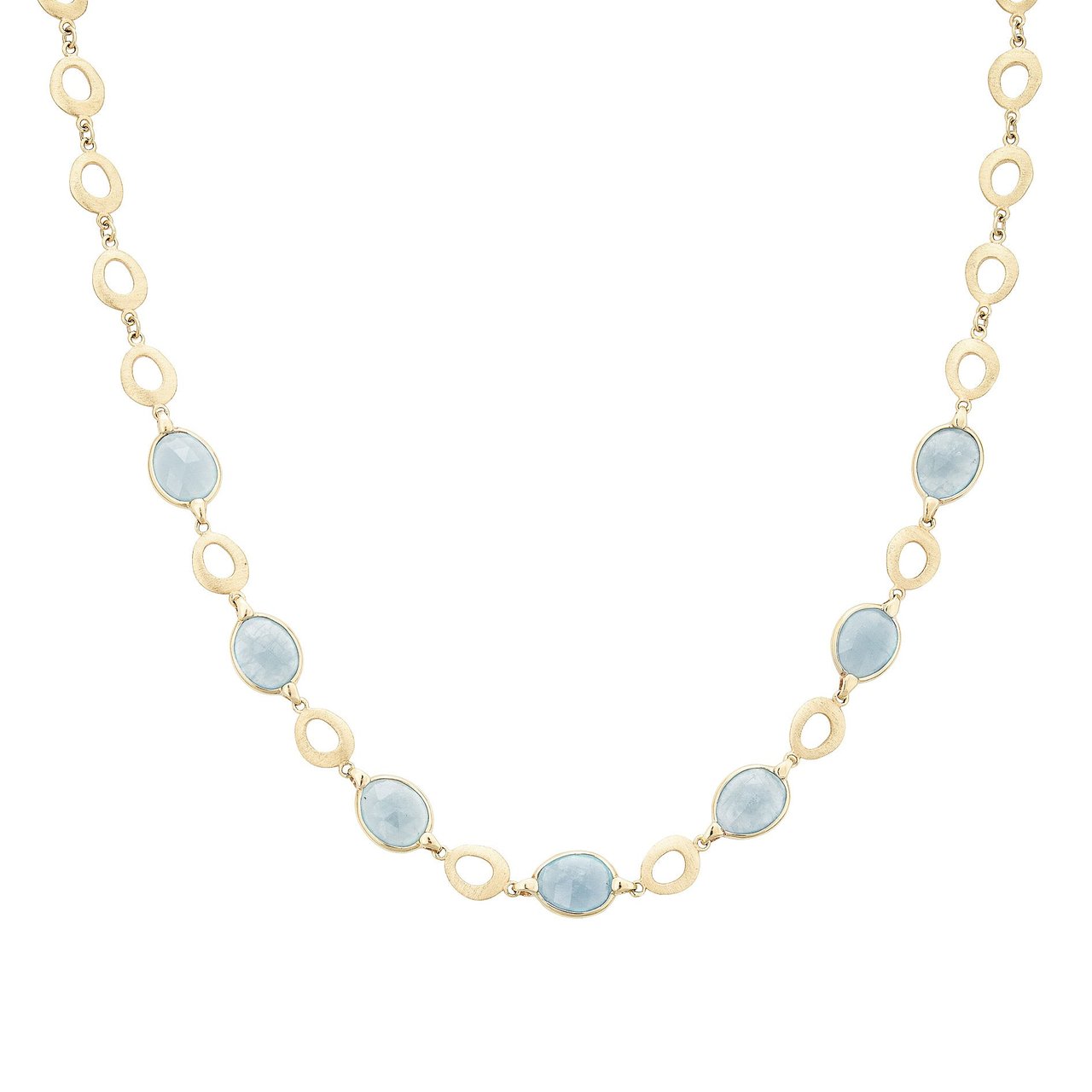 14KT Yellow Gold Milky Aquamarine Necklace - Image 1
