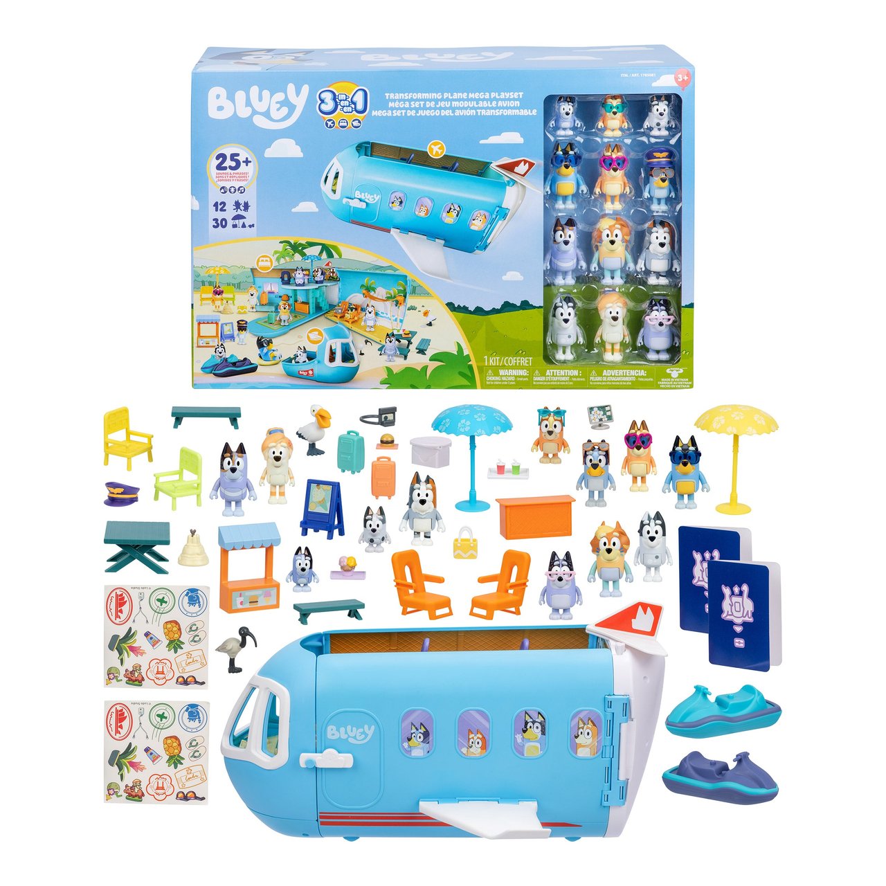 Bluey's 3-in-1 Transforming Plane Mega Set - Image 1