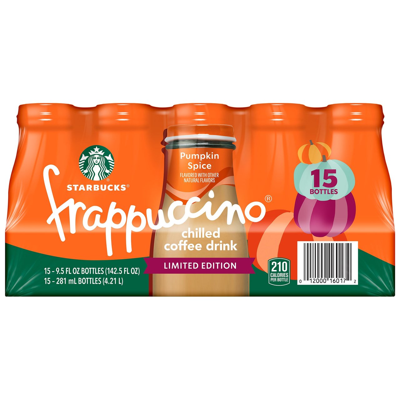 Starbucks Pumpkin Spice Frappuccino 15/9.5 Ounce Bottles - Image 1