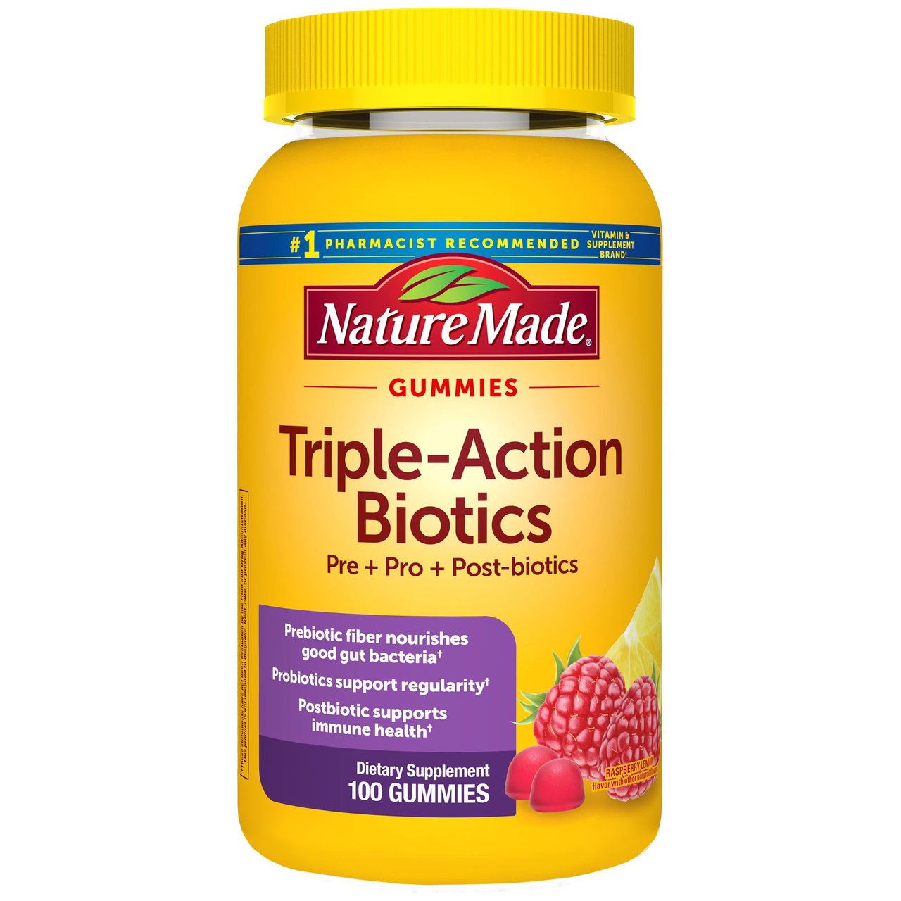 Nature Made Triple Action Biotic Gummies 100CT - Image 1