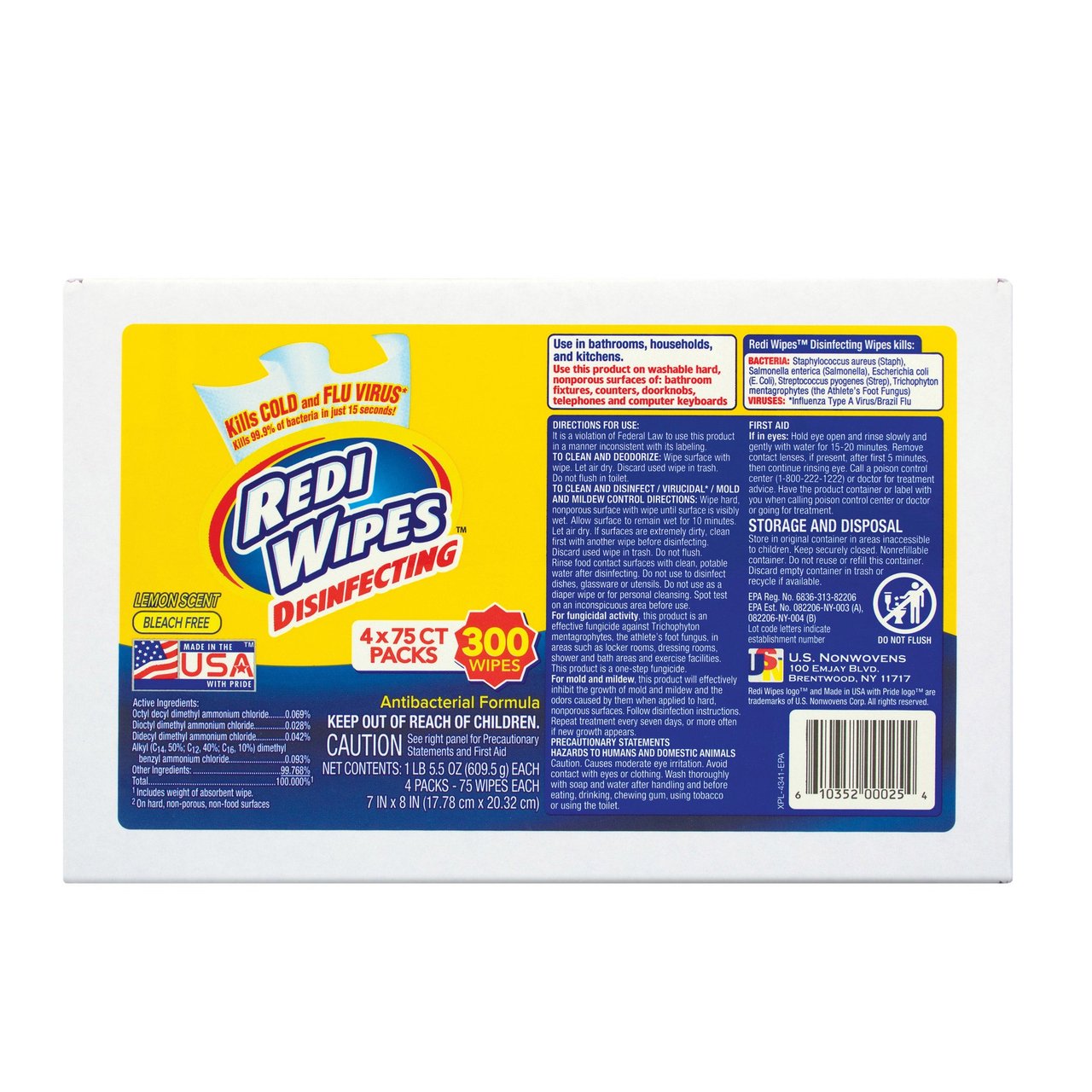 Redi Wipes Disinfecting Wipes, 4-Pack, 75 Count Each - Image 1