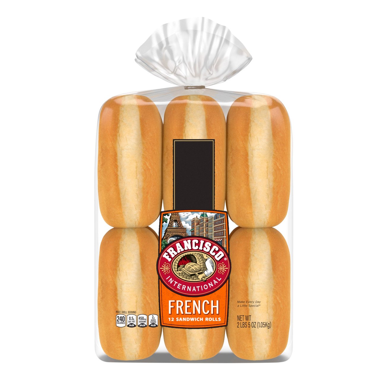 Francisco 6" French Rolls, 12 Count (3 oz Each) - Image 1
