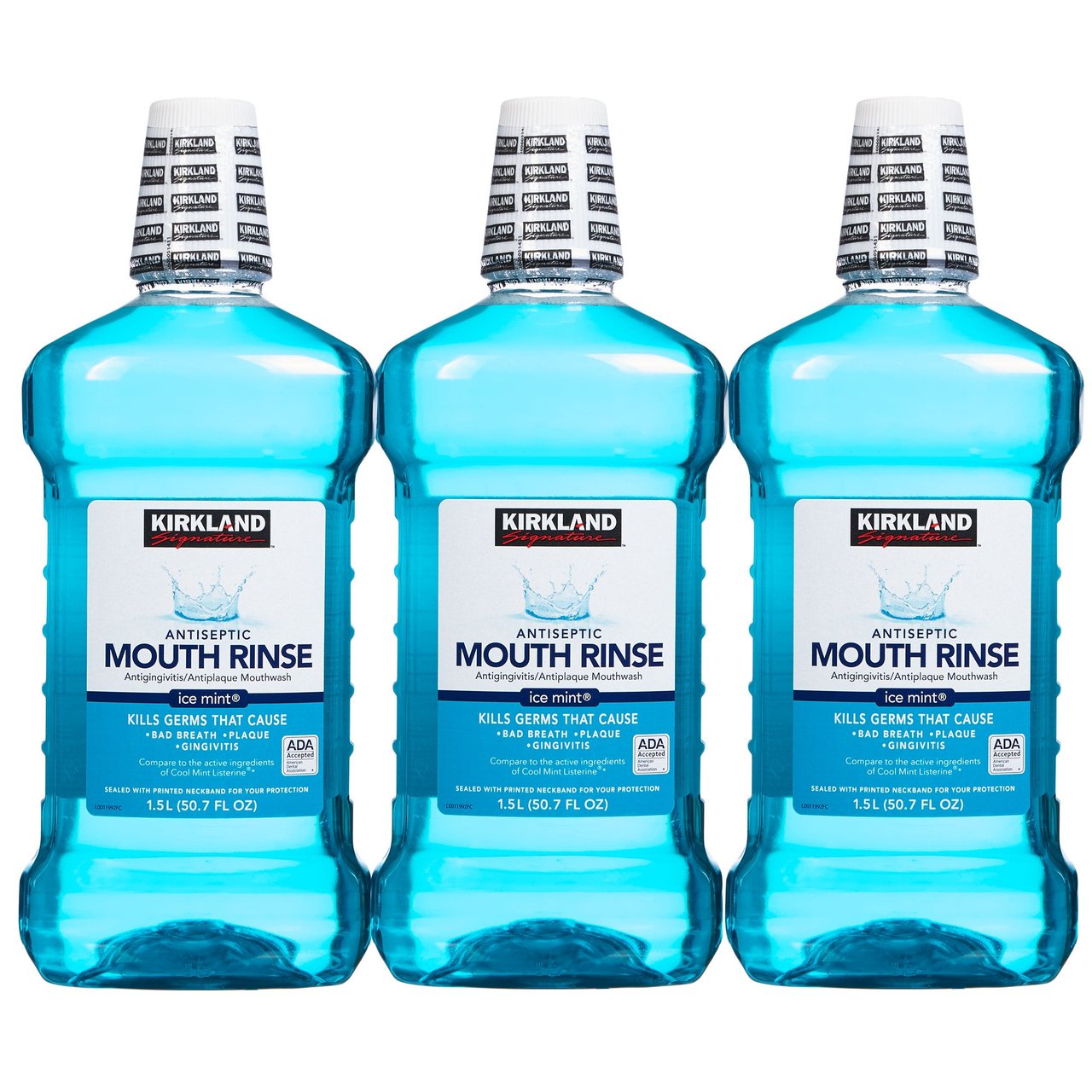 Kirkland Signature Antiseptic Mouth Rinse, 3 x 1.5 Liter