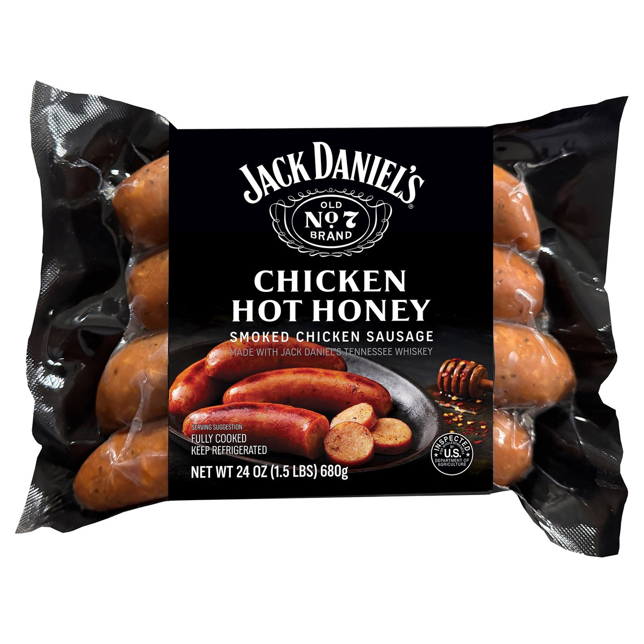 Jack Daniel's Hot Honey Chicken Sausage Links 24 oz - Image 1
