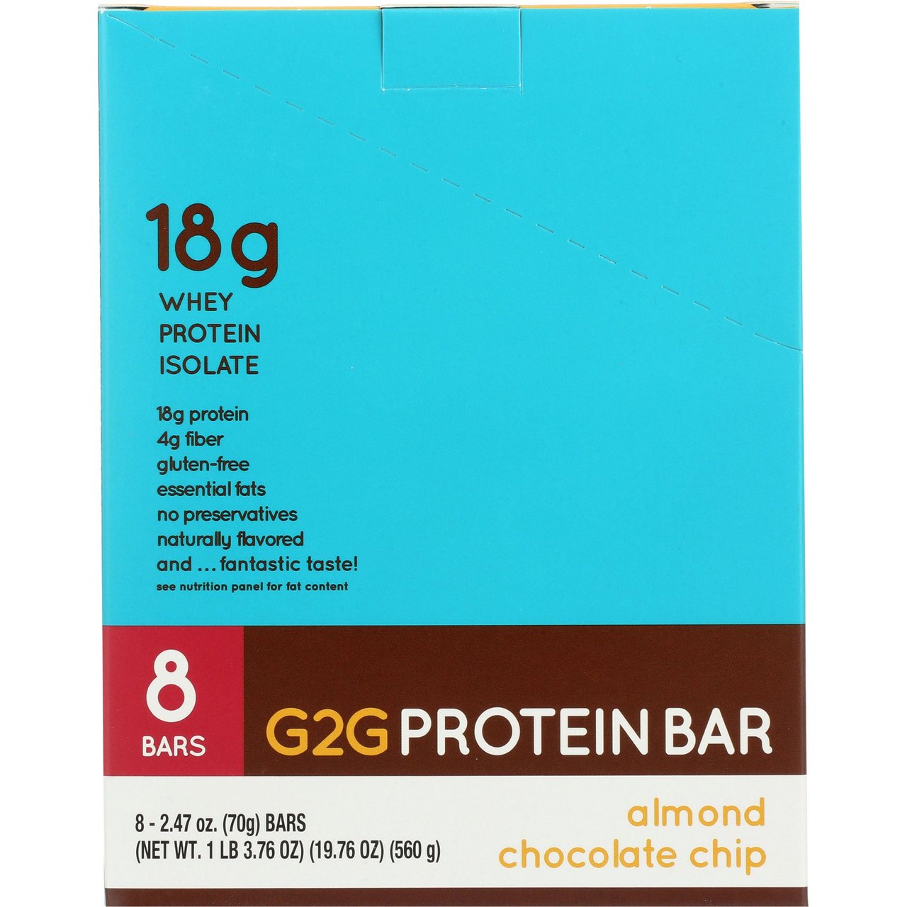 G2G Protein Bar Almond Chocolate Chip, 8 Count - Image 1