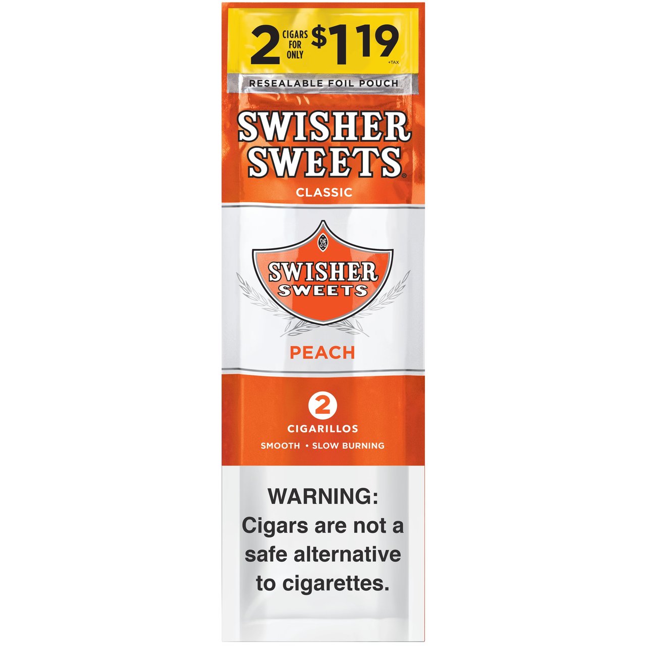Swisher Sweets Peach Cigarillos 30/2ct $1.19 Per Pouch