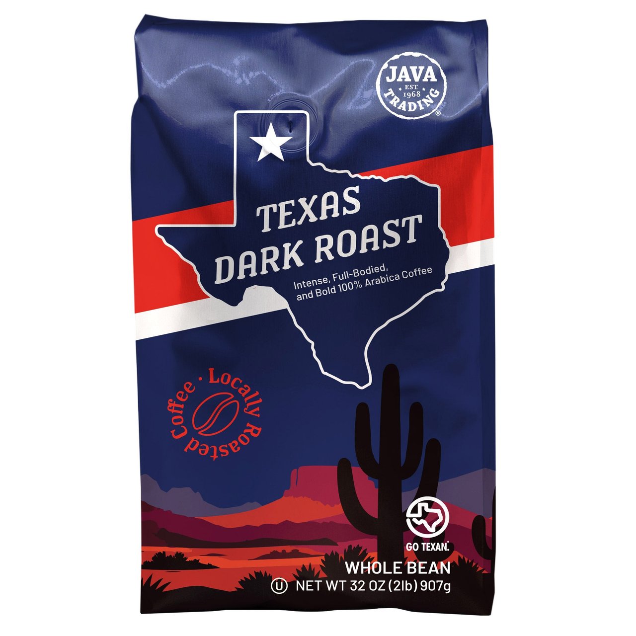 Java Trading Texas Whole Bean Dark Roast Coffee, 32 oz