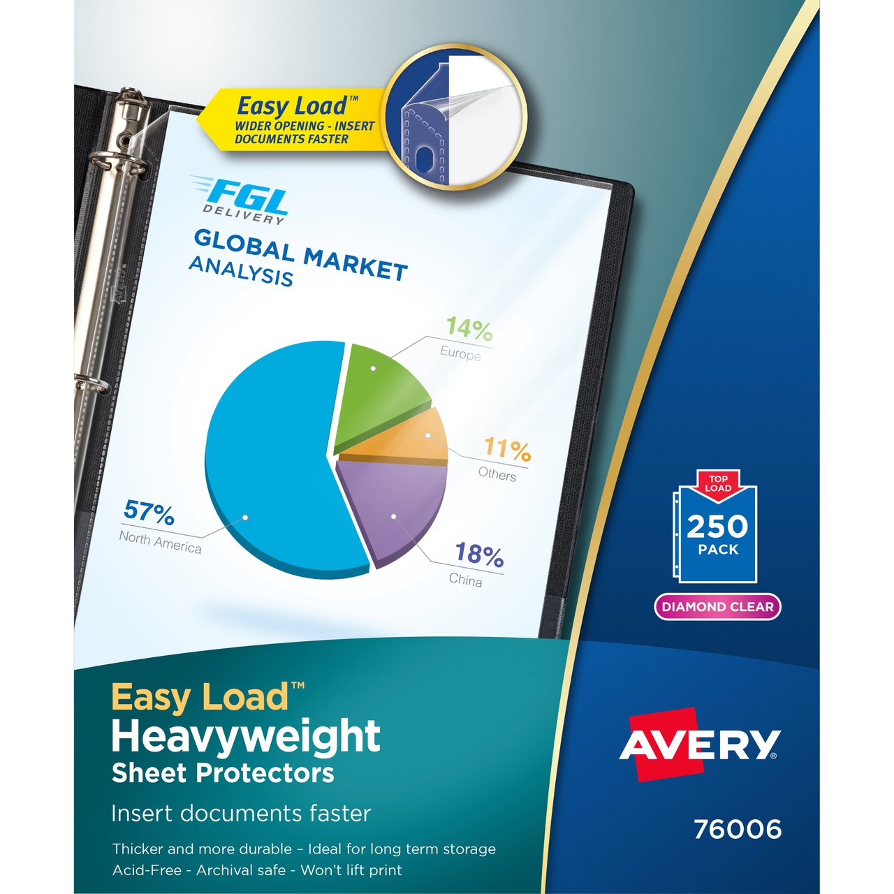 Avery Heavyweight Clear Sheet Protector, 250 Count