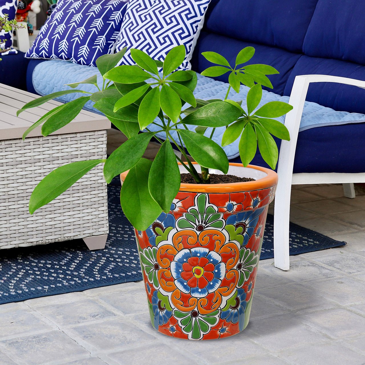 StyleCraft 15" Talavera Planter - Image 1