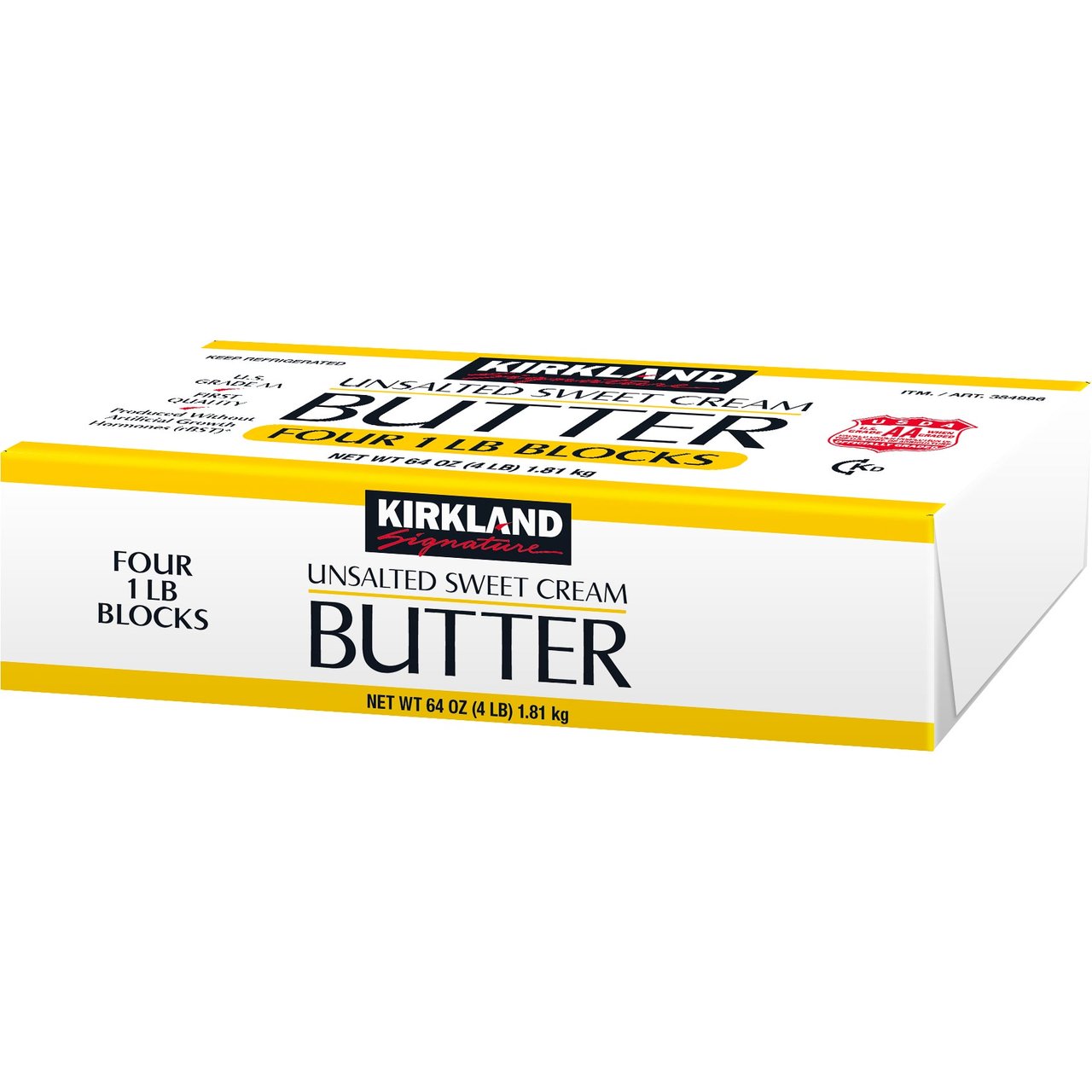 Kirkland Signature Unsalted Butter Solids, 4 x 1 lb