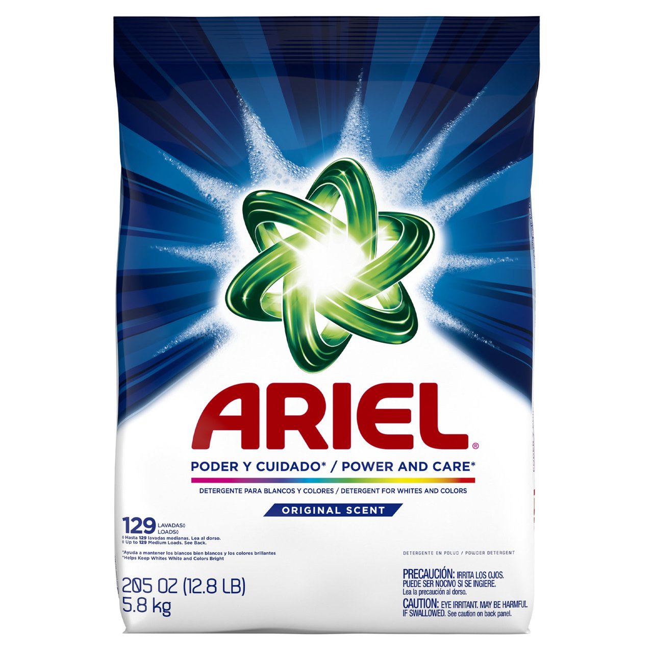 Ariel Laundry Detergent, Original Scent, 205 oz (12.8 lbs), 129 Loads - Image 1