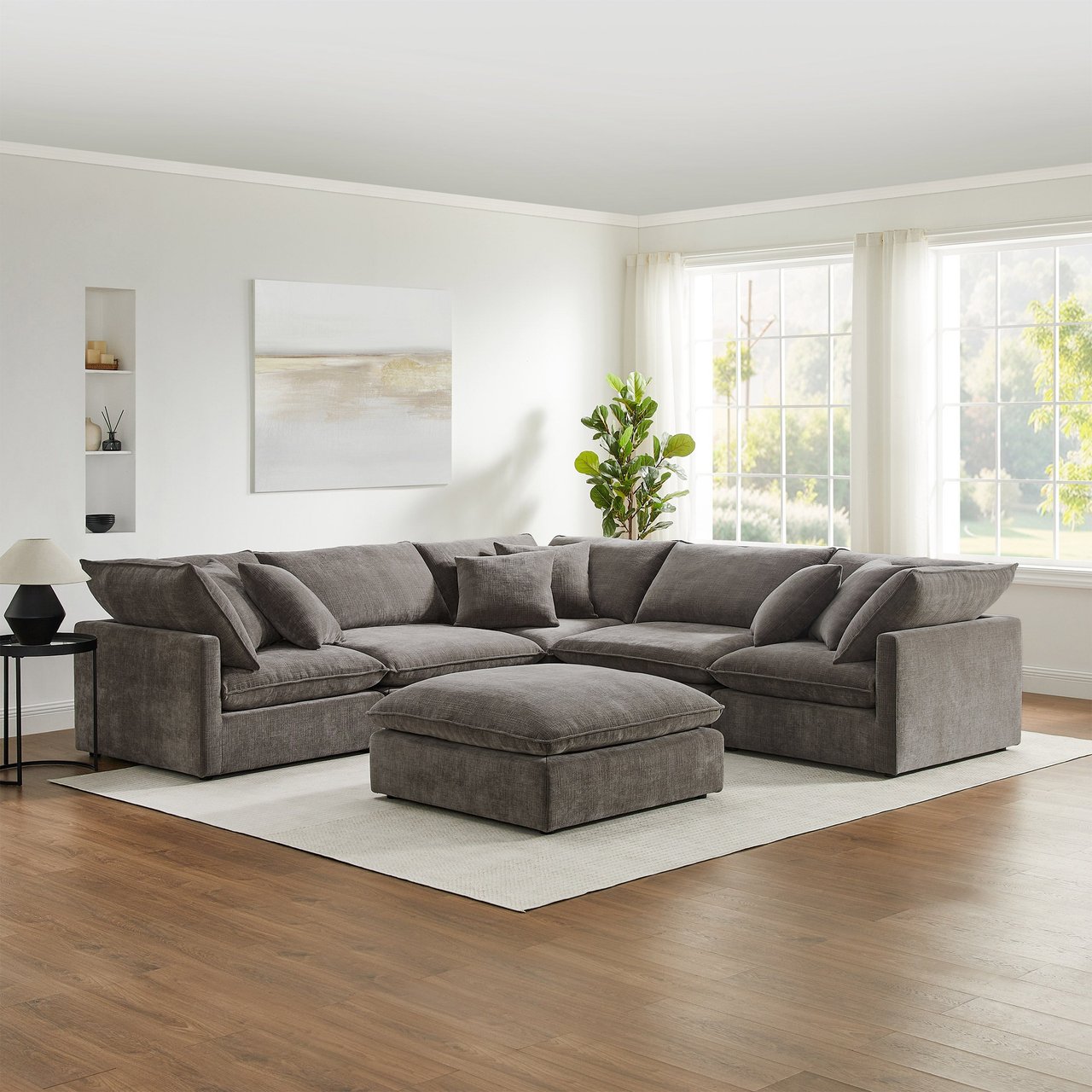 Aiden & Ivy Mira 6-Piece Modular Fabric Sectional - Image 1
