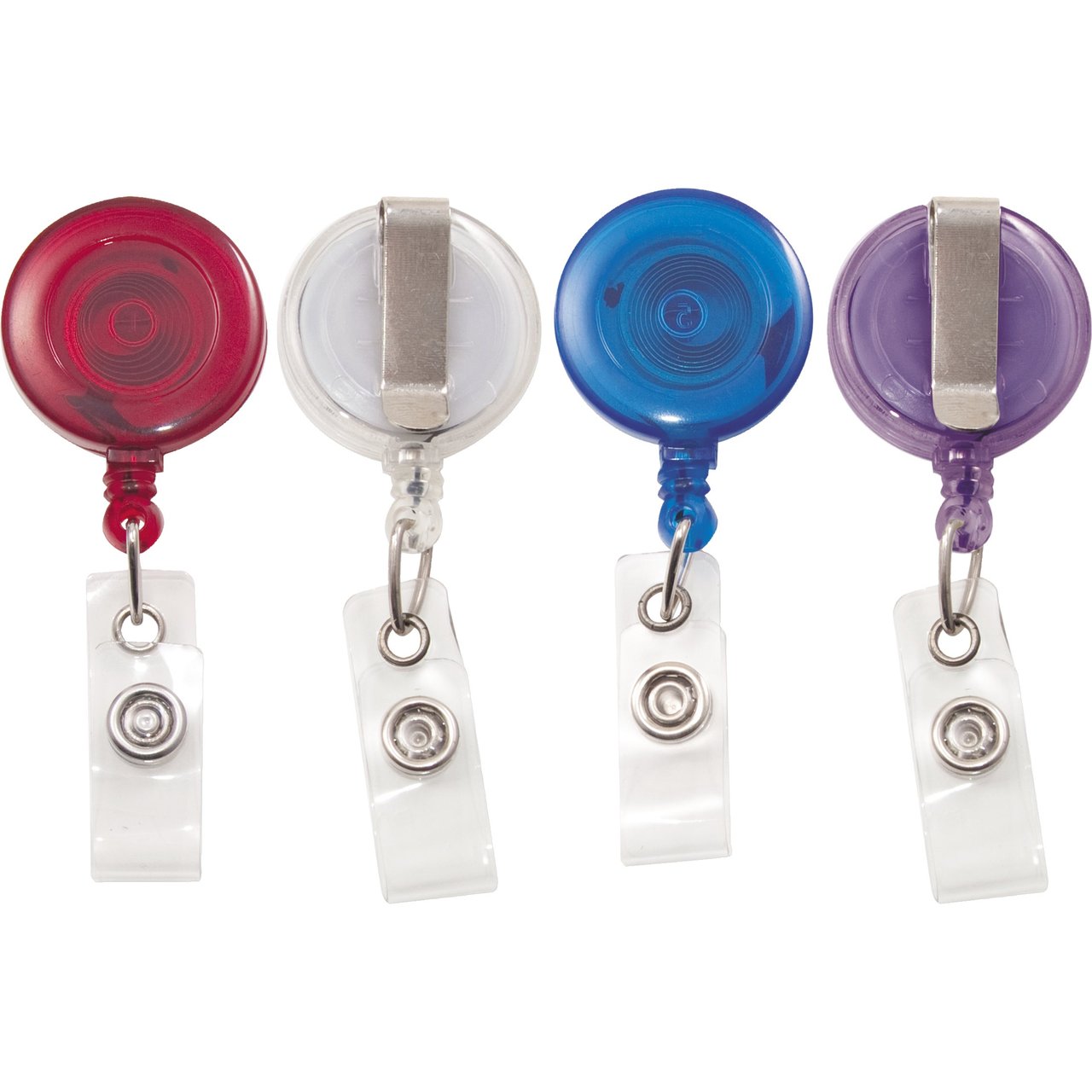 Advantus Retractable ID Card Badge Reels, Assorted Translucent Colors, AVT75464KT, 8 Reels (2-Pack)