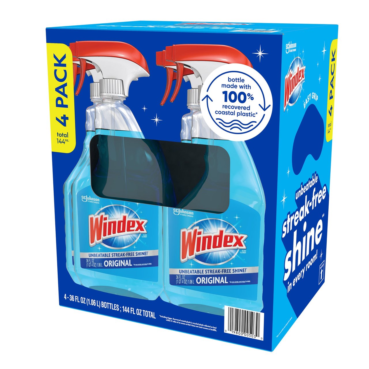 Windex Original Glass Cleaner 4-Pack, 36 Ounces Each - Image 1