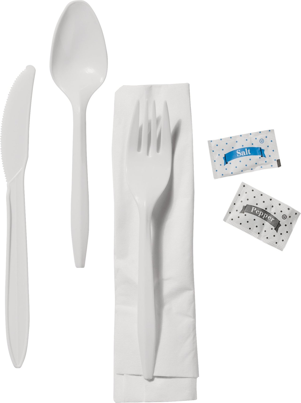 Rocky Packaging 6 Piece White Cutlery Kit 250 CT