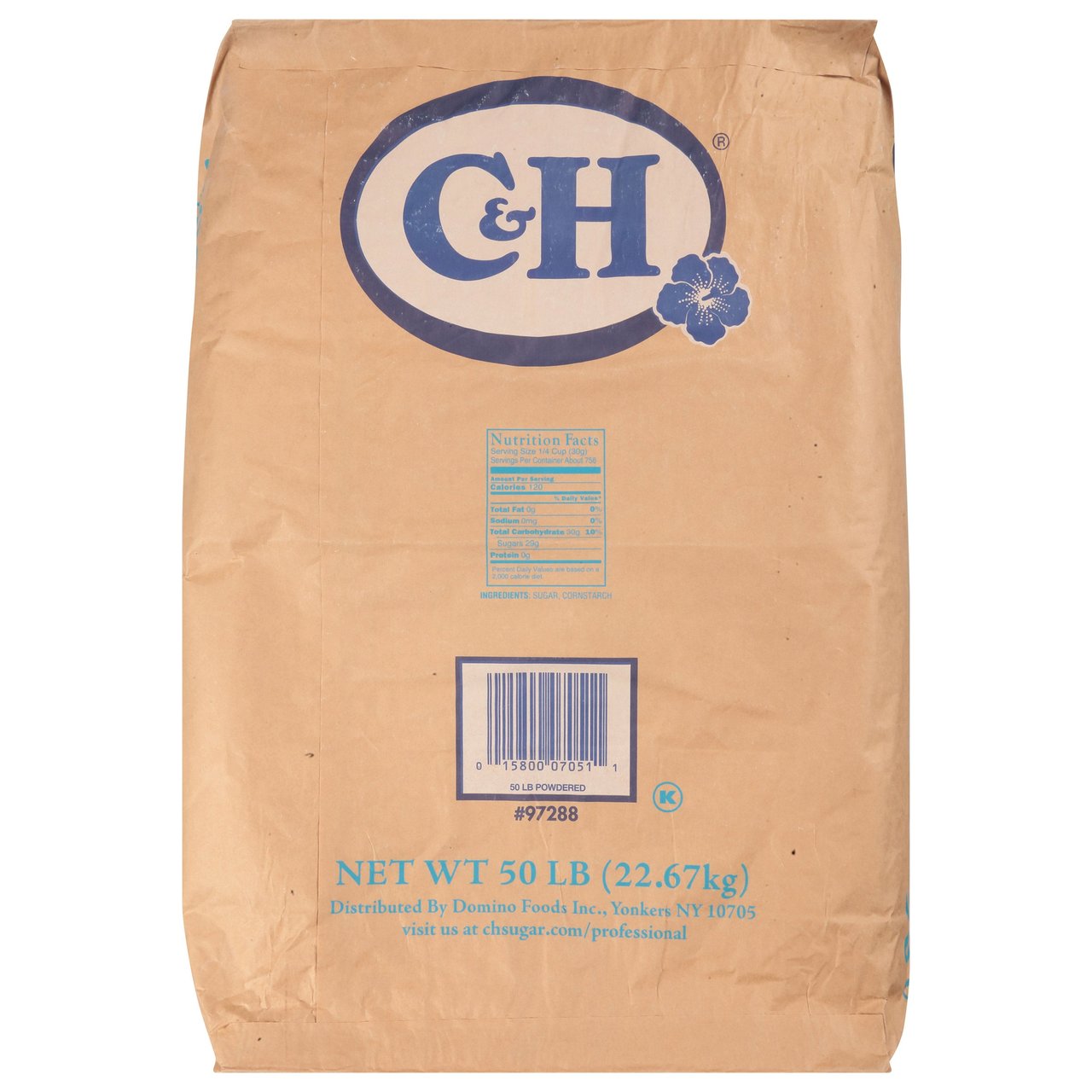 C&H Pure Cane Powdered Sugar 50 lb
