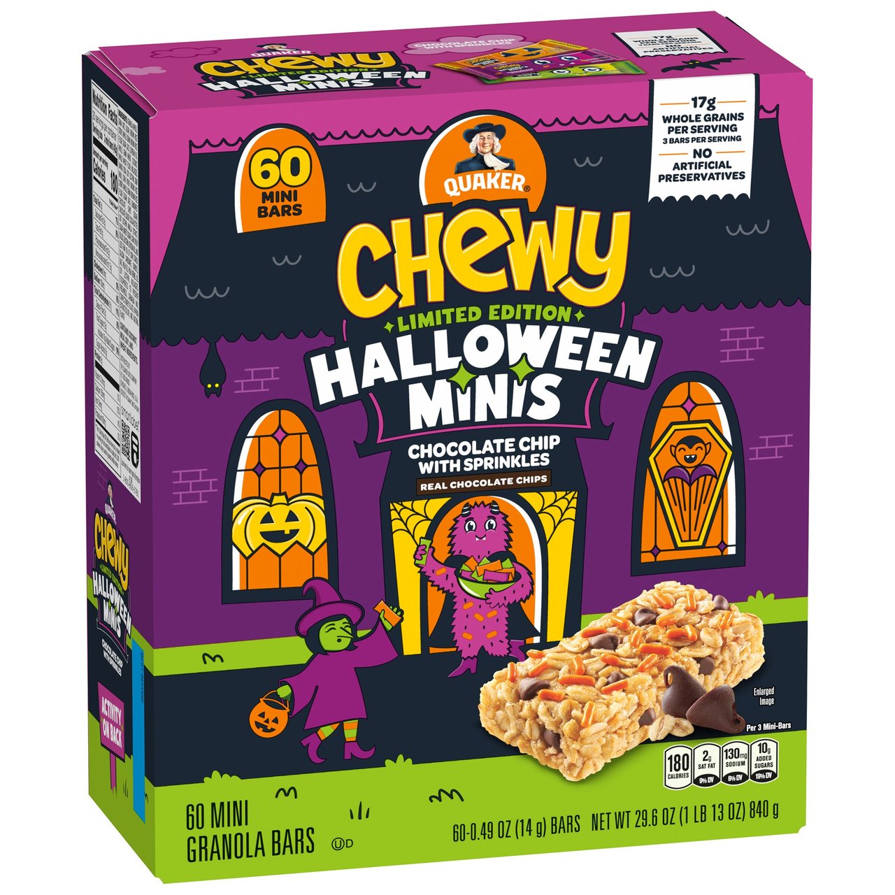 Quaker Chewy Halloween Minis 60 CT / 0.49 oz (1.8 lbs) - Image 1