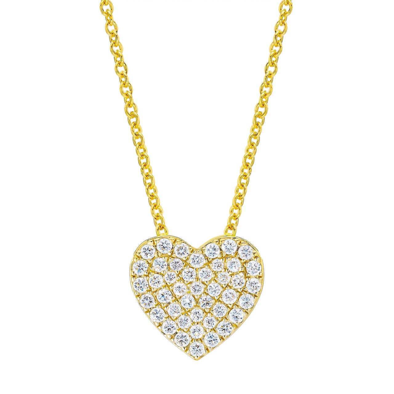 14kt Yellow Gold VS2 I 0.28 ctw Round Diamond Heart Pendant - Image 1