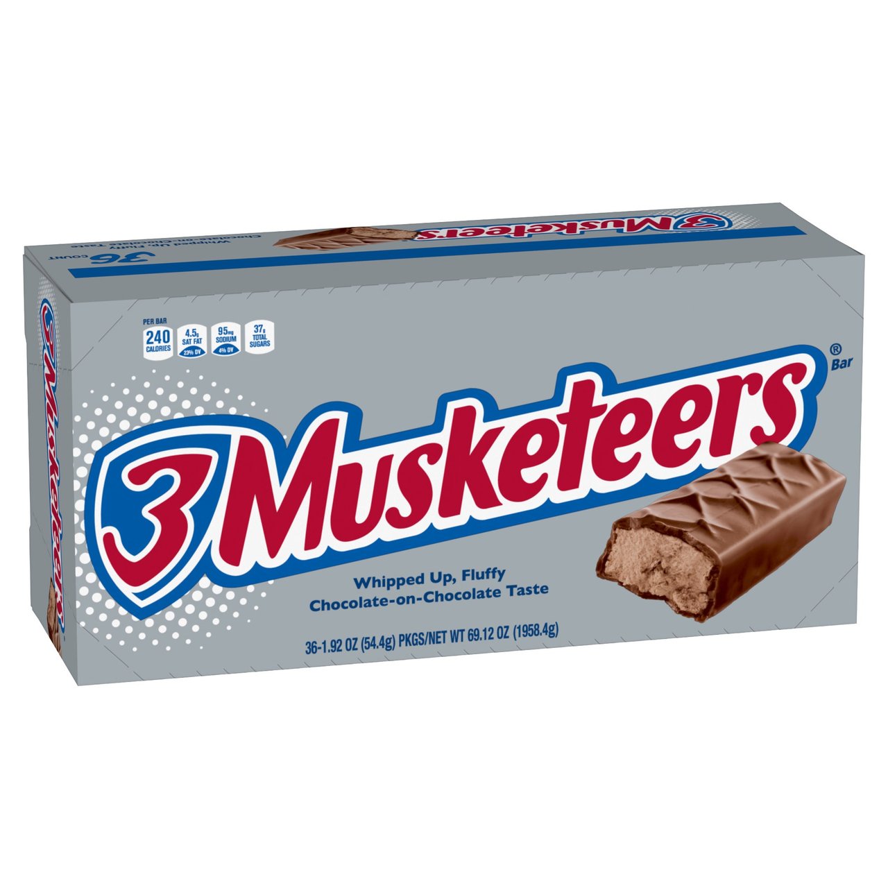 3 Musketeers Chocolate Candy Bars, Full Size, 1.92 oz, 36-Count - Image 1