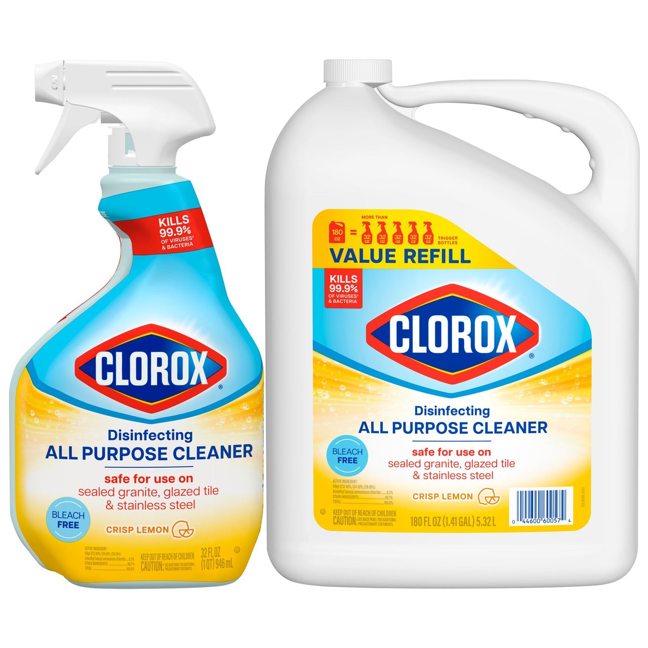 Clorox Clean-Up All Purpose Cleaner with Bleach, Original, 32 oz + 180 oz Refill - Image 1