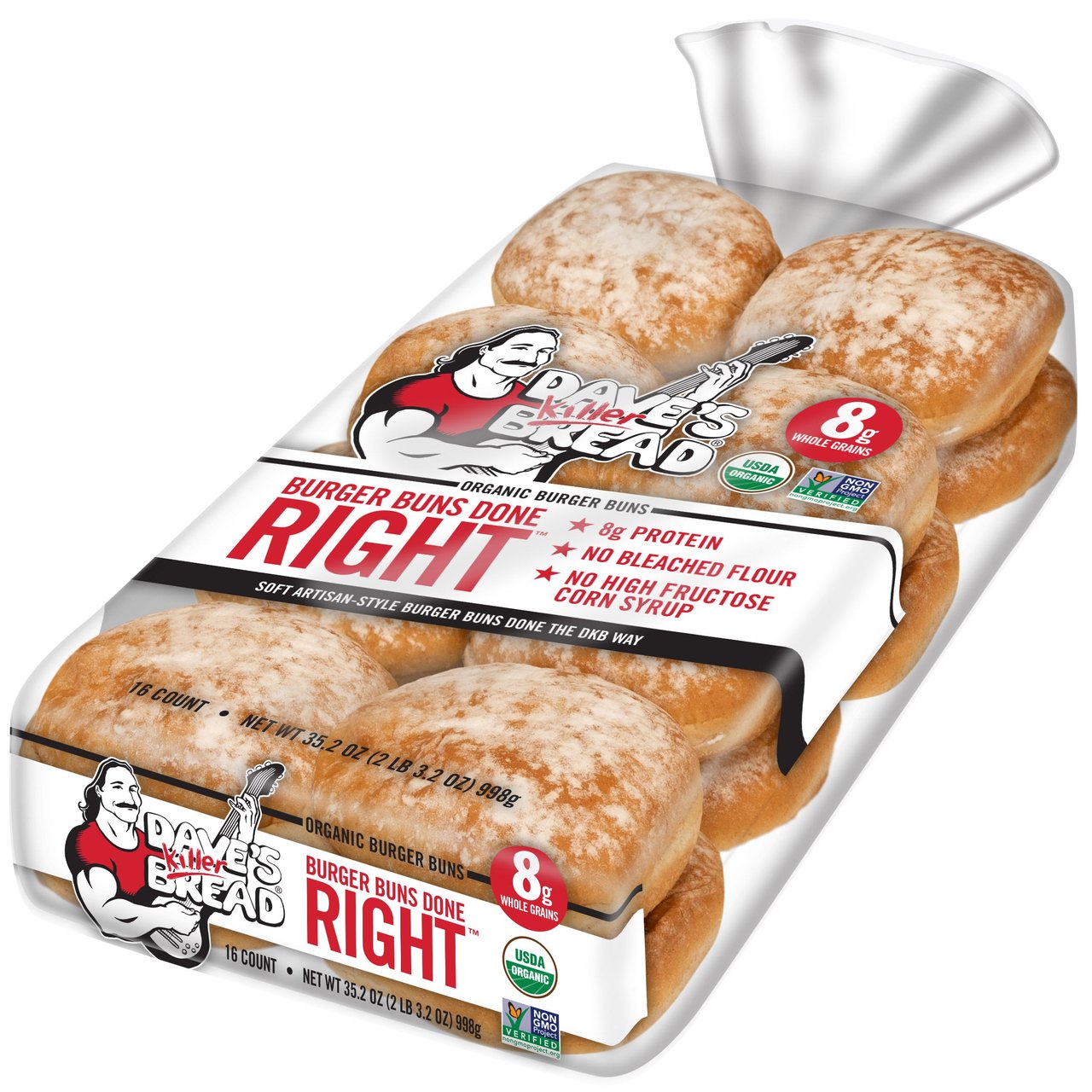 Dave's Killer Bread Organic Hamburger Buns, 16 ct - Image 1
